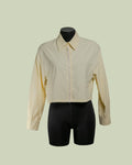 Camicia Cropped con Bordo Gioiello – Mimi-Muà - GIALLO CHIARO