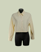 Camicia Cropped con Bordo Gioiello – Mimi-Muà - GIALLO CHIARO