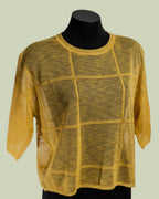 Maglia Fine con Motivo a Griglia Traforata – Mimi-Muà