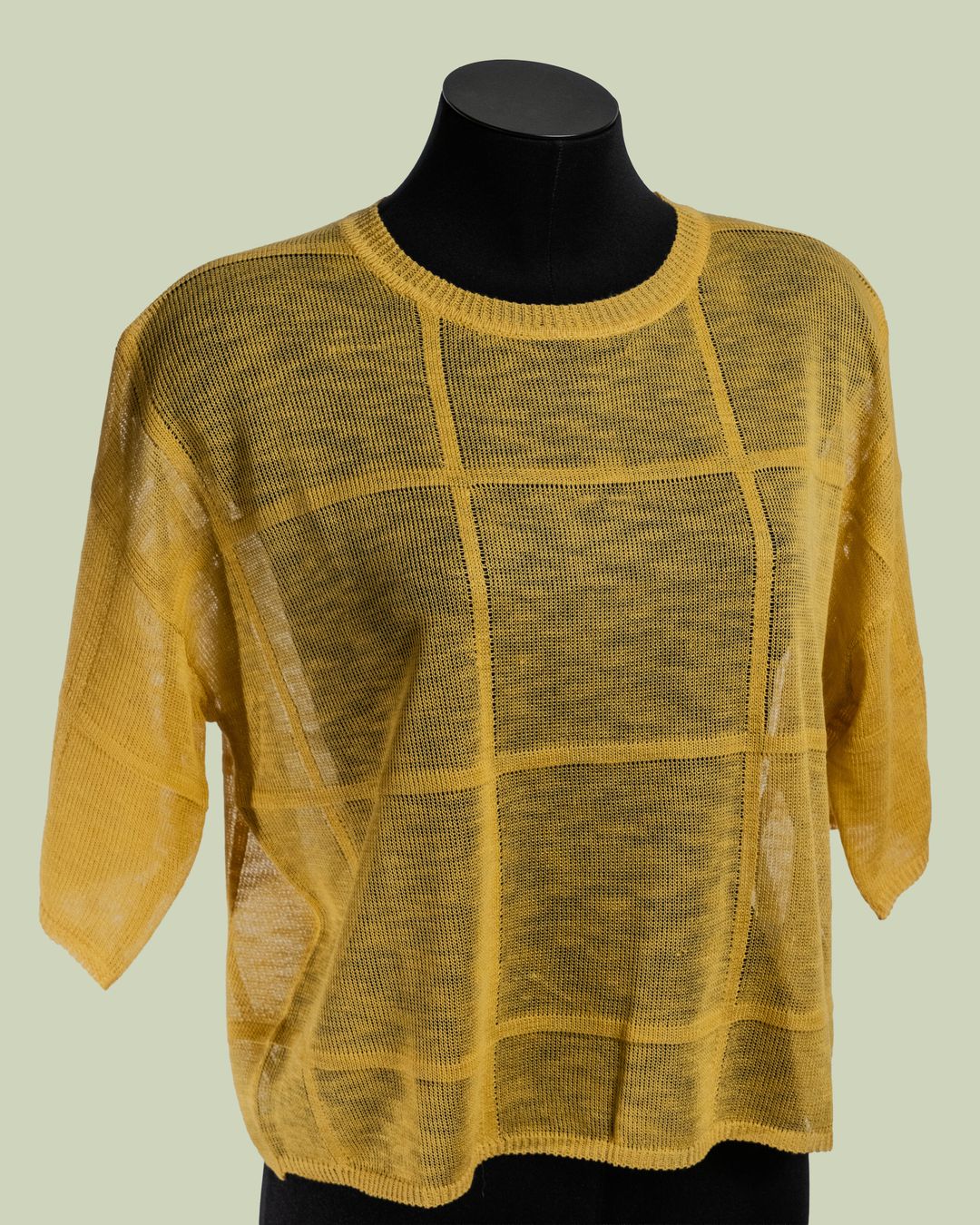 Maglia Fine con Motivo a Griglia Traforata – Mimi-Muà