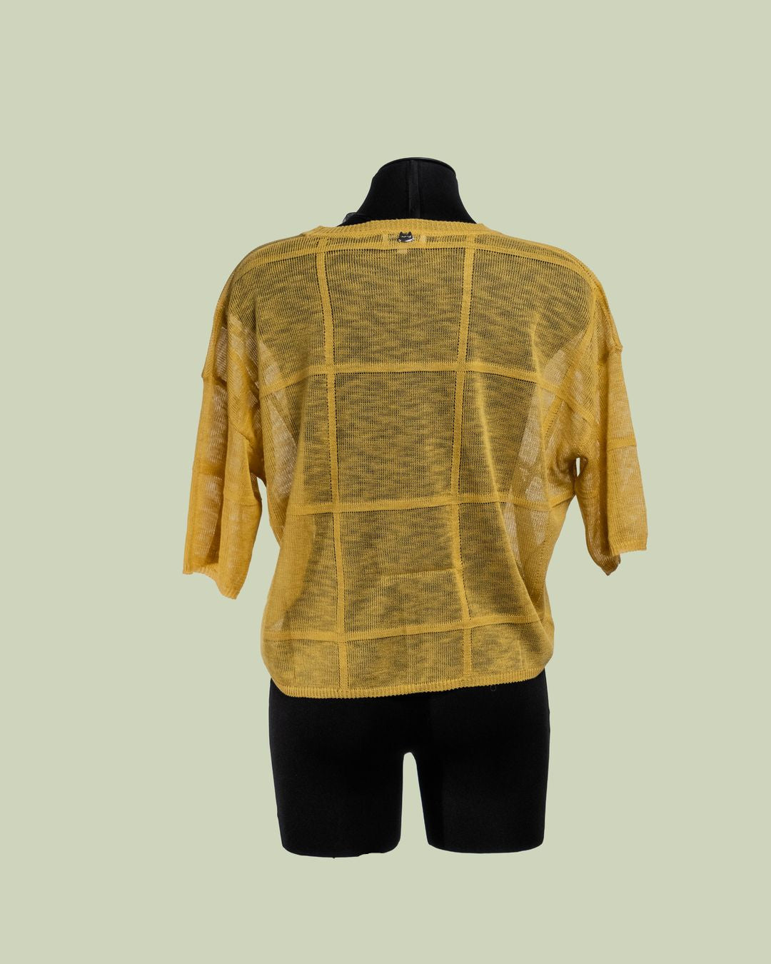 Maglia Fine con Motivo a Griglia Traforata – Mimi-Muà