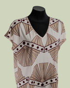 Blusa a Manica Corta in Jersey Art Déco – Mimi-Muà