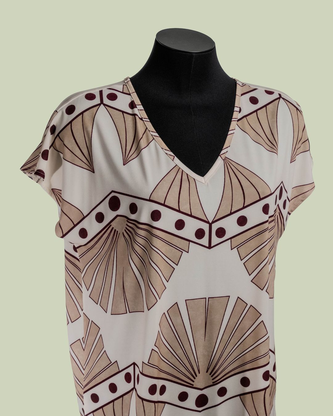 Blusa a Manica Corta in Jersey Art Déco – Mimi-Muà
