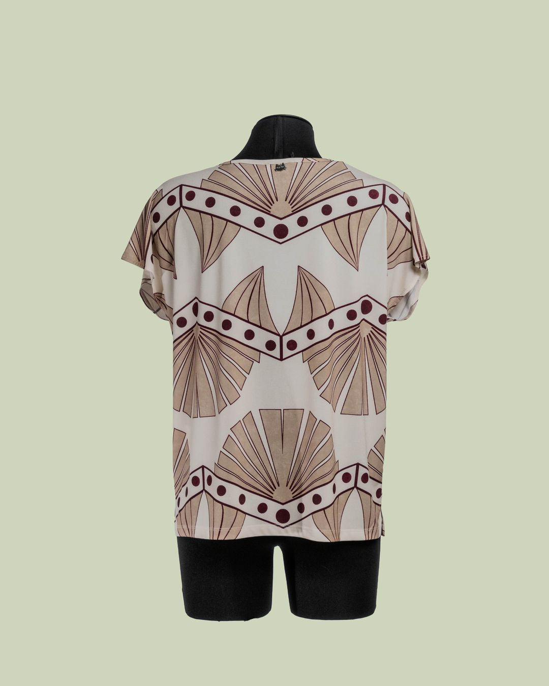 Blusa a Manica Corta in Jersey Art Déco – Mimi-Muà