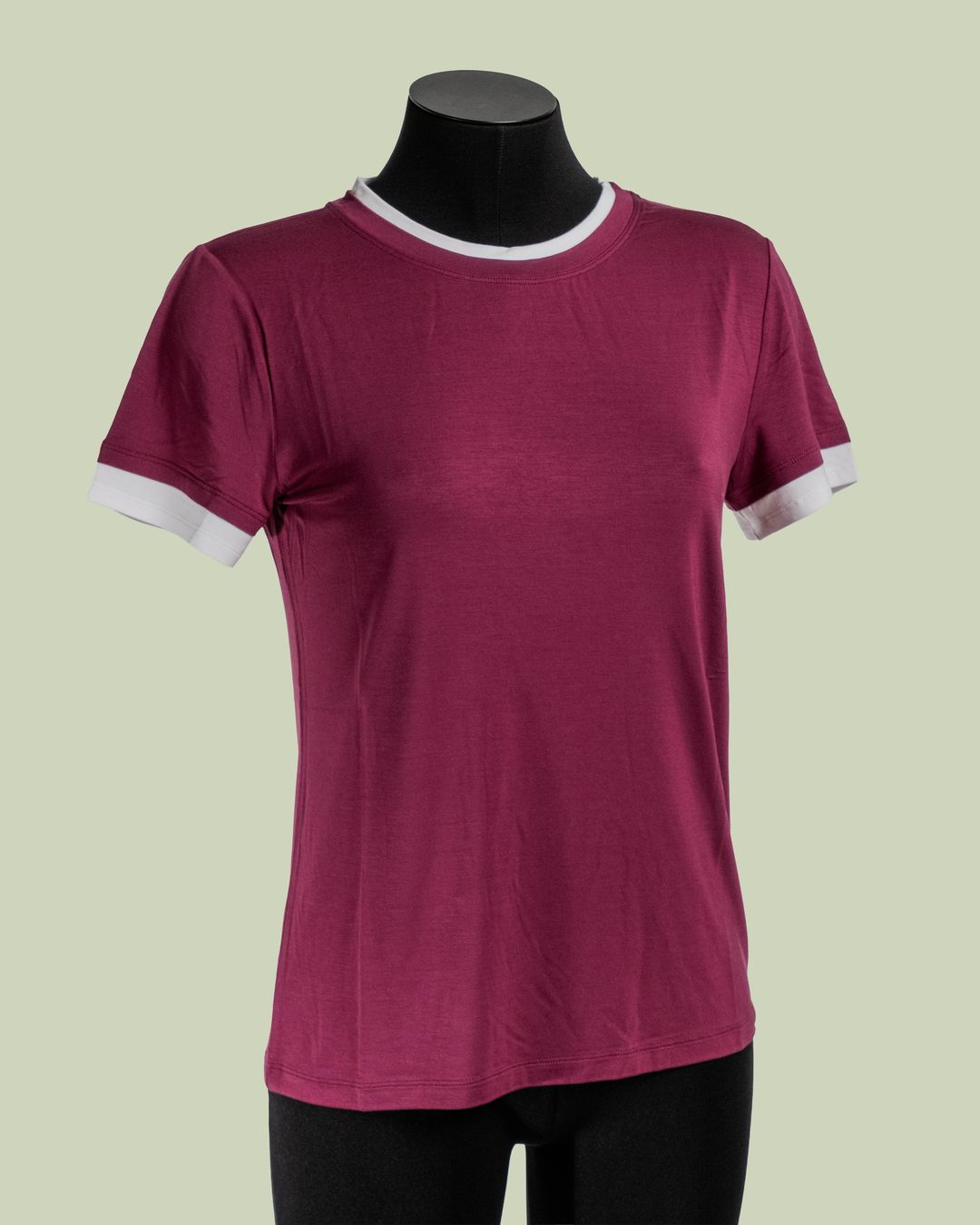 T-shirt Ringer in Viscosa con Bordi a Contrasto – Mimi-Muà