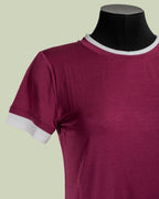 T-shirt Ringer in Viscosa con Bordi a Contrasto – Mimi-Muà