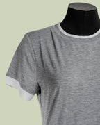 T-shirt Ringer in Viscosa con Bordi a Contrasto – Mimi-Muà