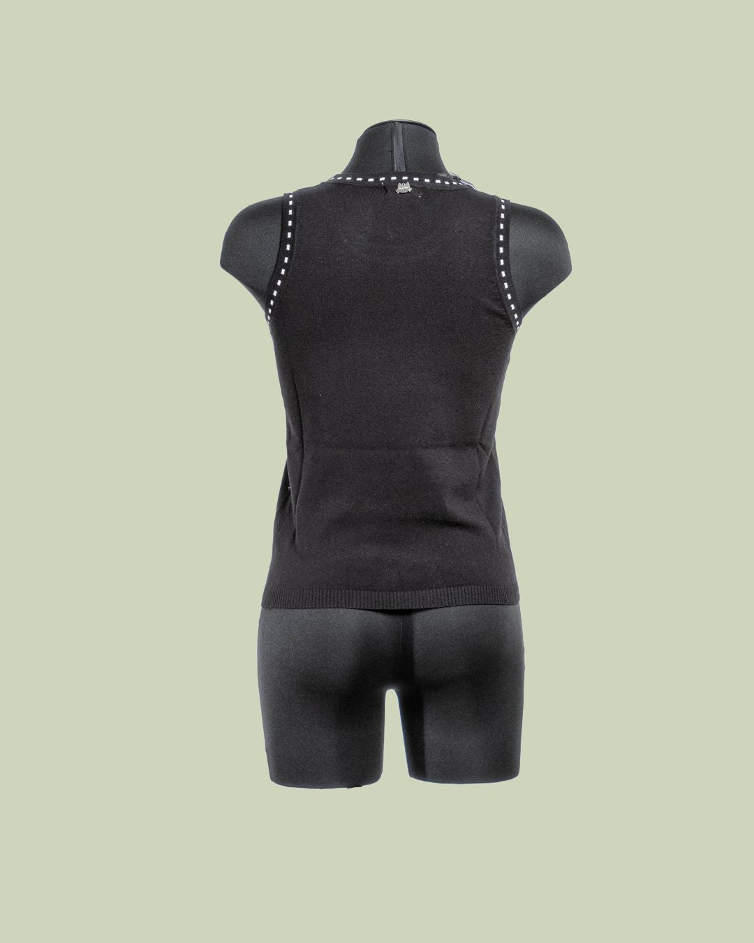 Top in Maglia con Dettaglio Tratteggio sui Giromanica – Mimi-Muà