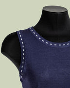 Top in Maglia con Dettaglio Tratteggio sui Giromanica – Mimi-Muà