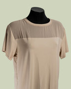 T-shirt con Yoke in Georgette Semi-trasparente – Mimi-Muà