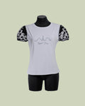 T-shirt 'Esprit Paris' con Maniche in Tulle a Pois – Mimi-Muà
