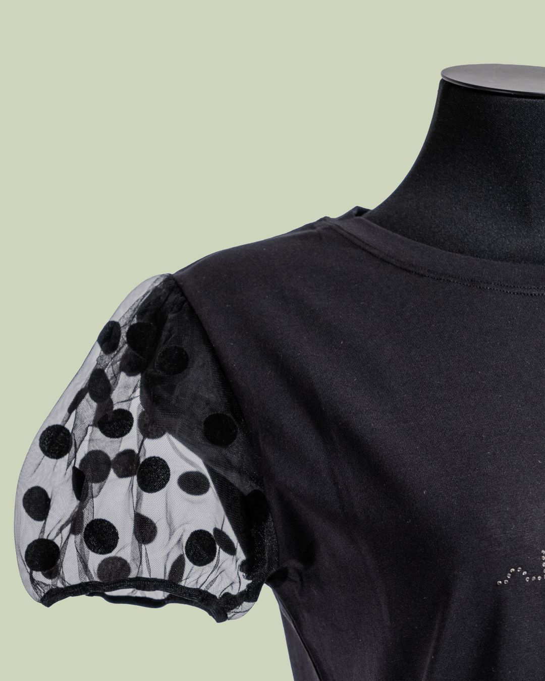 T-shirt 'Esprit Paris' con Maniche in Tulle a Pois – Mimi-Muà