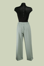 Pantalone Cropped con Piega Centrale e Risvolto – Mimi-Muà