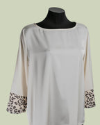 Blusa in Raso con Polsino Paillettato Animalier – Mimi-Muà