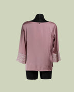 Blusa in Raso con Polsino Paillettato Animalier – Mimi-Muà