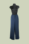 Pantalone Palazzo a Gamba Larga con Piega Centrale – Mimi-Muà - BLU