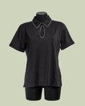 T-shirt con Scollo a Goccia e Catena di Strass – Mimi-Muà