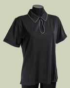T-shirt con Scollo a Goccia e Catena di Strass – Mimi-Muà
