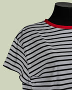 T-shirt Marinière con Stampa Gatto Glitter – Mimi-Muà