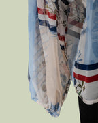 Blusa in Poliestere Riciclato con Fiocco e Stampa Floreale – Mimi-Muà