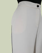 Pantalone a Vita Alta con Bottone a Contrasto – Mimi-Muà