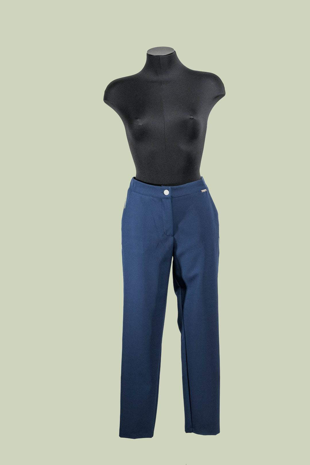 Pantalone a Vita Alta con Bottone a Contrasto – Mimi-Muà