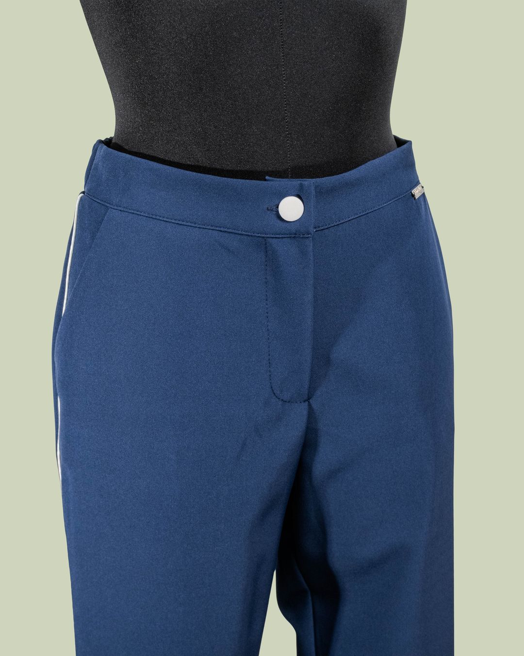 Pantalone a Vita Alta con Bottone a Contrasto – Mimi-Muà