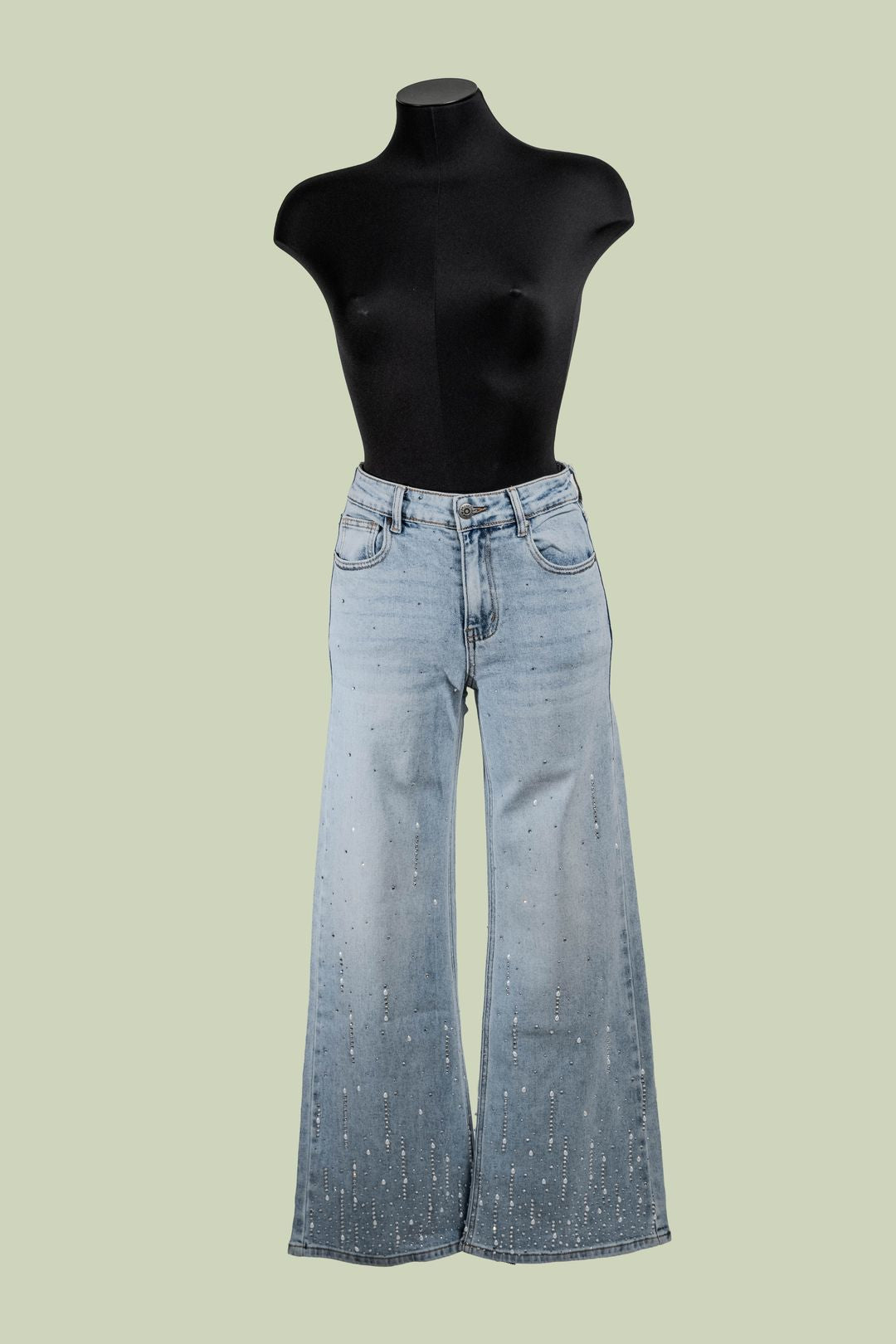Jeans a Zampa con Cascata di Strass – Mimi-Muà