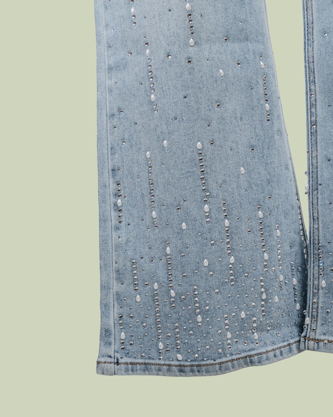 Jeans a Zampa con Cascata di Strass – Mimi-Muà