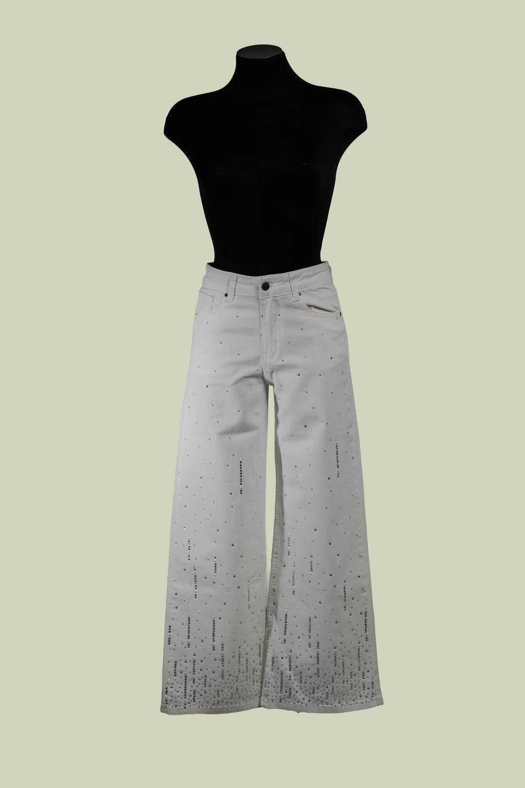 Jeans a Zampa con Cascata di Strass – Mimi-Muà