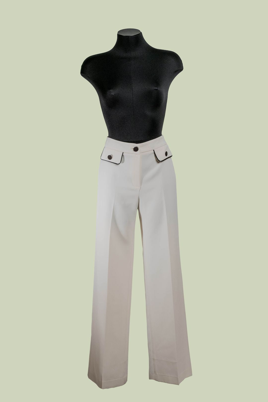Pantalone a Vita Alta con Tasche e Bordi a Contrasto – Mimi-Muà