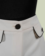 Pantalone a Vita Alta con Tasche e Bordi a Contrasto – Mimi-Muà
