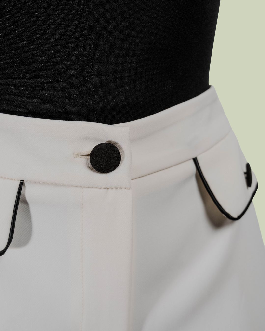 Pantalone a Vita Alta con Tasche e Bordi a Contrasto – Mimi-Muà