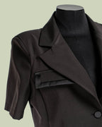 Giacca Cropped a Maniche Corte con Finiture in Raso – Mimi-Muà