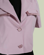 Giacca Cropped a Maniche Corte con Finiture in Raso – Mimi-Muà