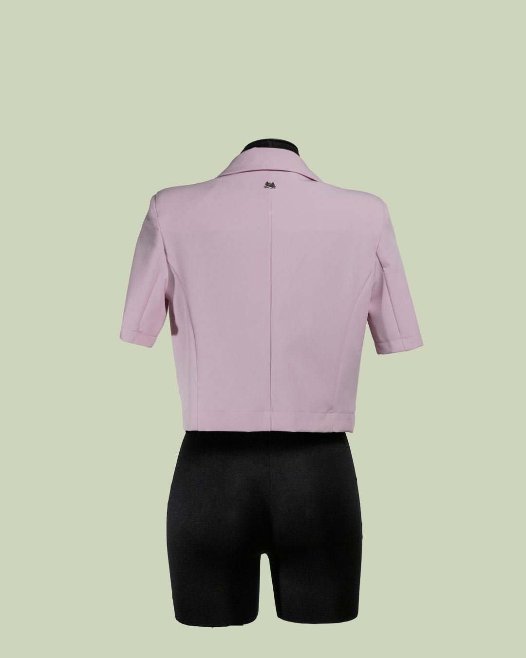 Giacca Cropped a Maniche Corte con Finiture in Raso – Mimi-Muà