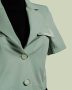 Giacca Cropped a Maniche Corte con Finiture in Raso – Mimi-Muà
