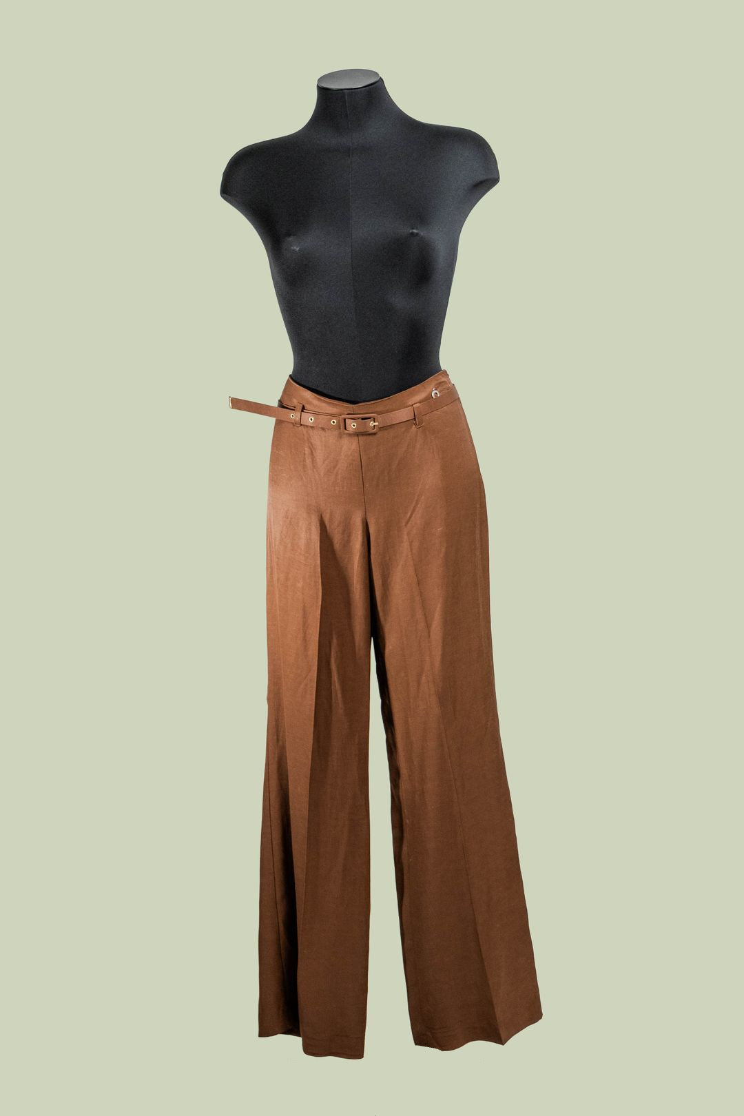 Pantalone Palazzo in Viscosa e Lino con Cintura – ECO