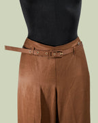Pantalone Palazzo in Viscosa e Lino con Cintura – ECO