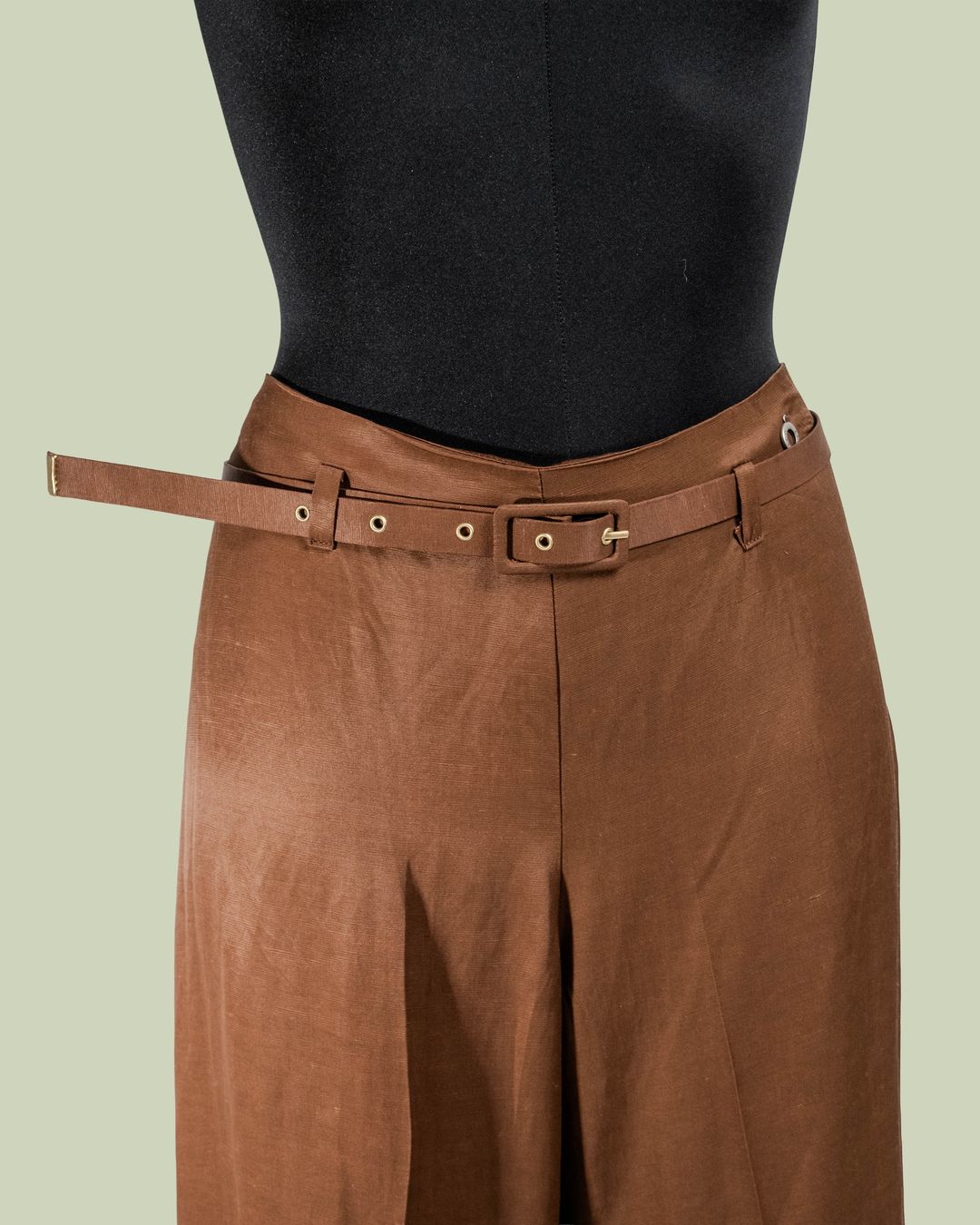 Pantalone Palazzo in Viscosa e Lino con Cintura – ECO