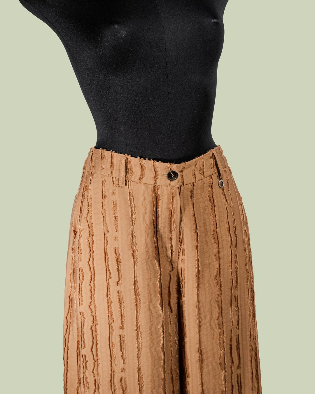 Pantalone Largo in Jacquard Cupro con Piega Segnata – ECO