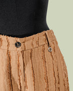 Pantalone Largo in Jacquard Cupro con Piega Segnata – ECO