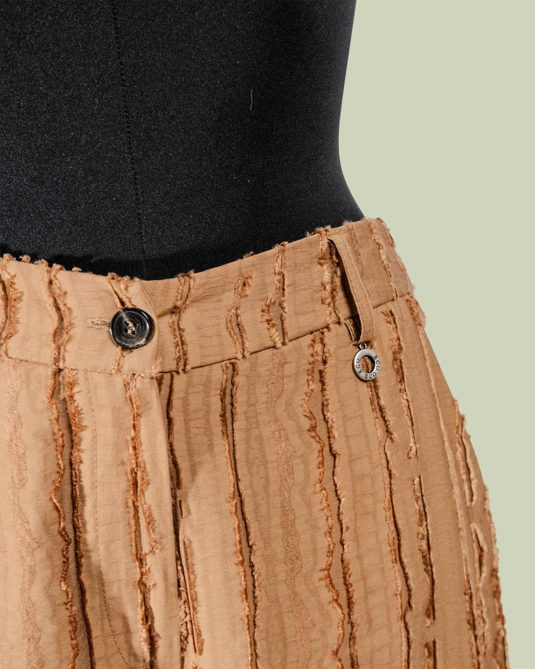 Pantalone Largo in Jacquard Cupro con Piega Segnata – ECO