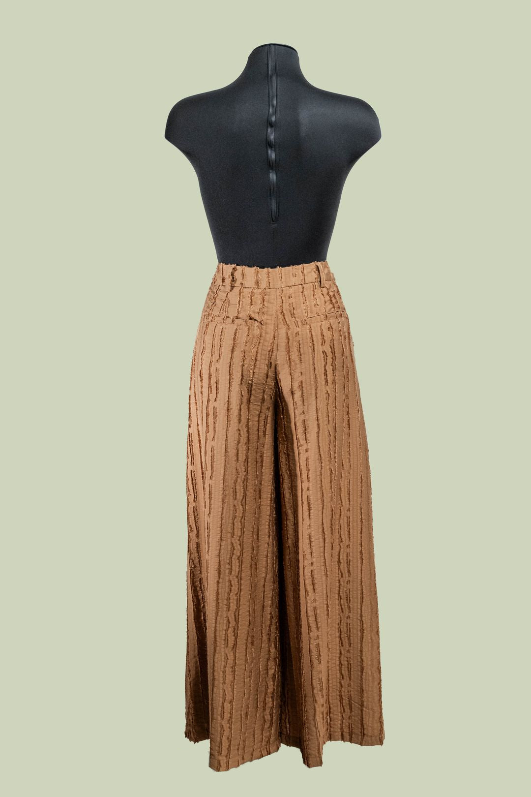 Pantalone Largo in Jacquard Cupro con Piega Segnata – ECO