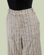 Pantalone a Gamba Larga con Righe e Inserti di Paillettes – ECO