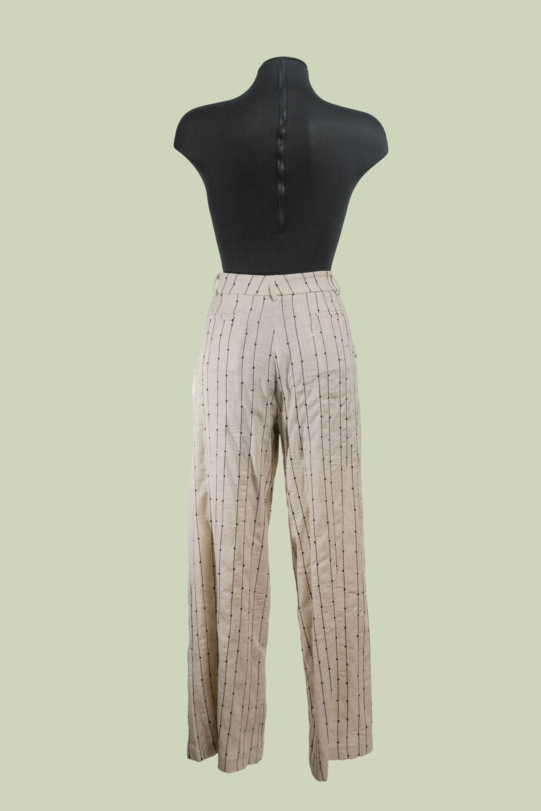 Pantalone a Gamba Larga con Righe e Inserti di Paillettes – ECO