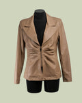 Giacca in Simil Pelle con Zip e Drappeggio Centrale – ECO