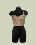 Bustier Sartoriale con Coppa a Cuore e Spallini – ECO - CAMMELLO