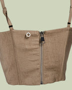Bustier Sartoriale con Coppa a Cuore e Spallini – ECO - CAMMELLO