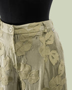 Pantalone Palazzo con Applicazioni Floreali in Jacquard – ECO
